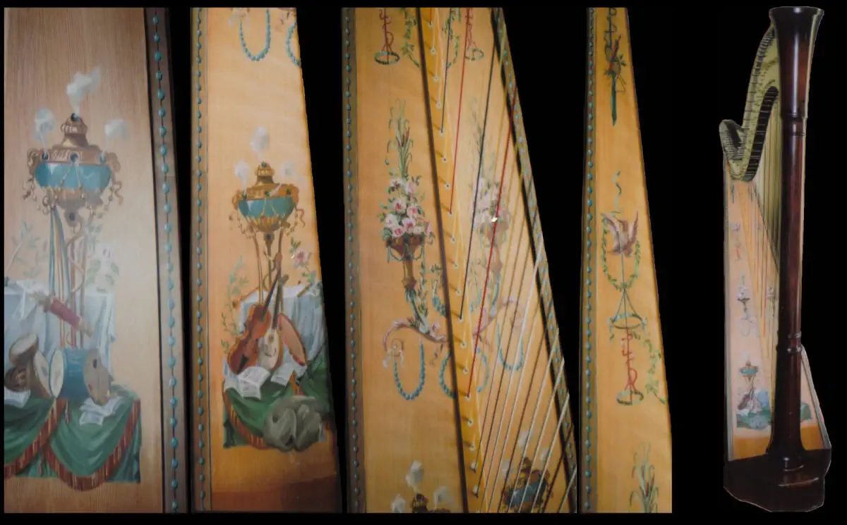 Décor d’une table d’harmonie d’une harpe Décor d'une table d'harmonie d’une harpe