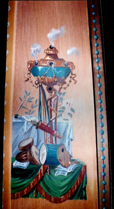 Décor d’une table d’harmonie d’une harpe Décor d'une table d'harmonie d’une harpe